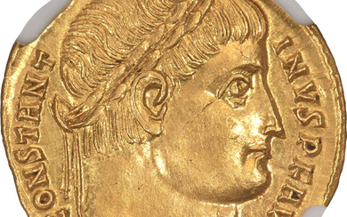 Ancients: , Constantine I the Great (AD 307-337). AV festaureus (20mm, 5.35 gm, 12h). NGC MS S 5/5 - 4/5....