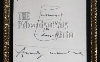 Andy WARHOL (1928-1987) The Philosophy of Andy Warhol (From A to B and Back Again)...