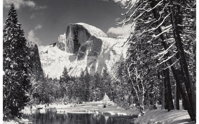 Ansel Adams (1902-1984), Half Dome, Merced River, WInter, Yosemite National Park, California (1938)