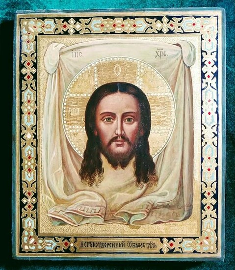 Antique 19c Russian icon of Christ Bot Made By Hands