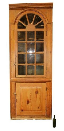 Antique American Virginia pine corner cabinet