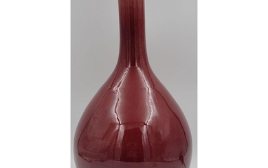 Antique Chinese Flambe , Oxblood Pear Shape Vase