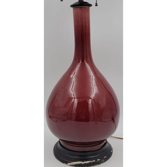Antique Chinese Flambe , Oxblood Pear Shape Vase