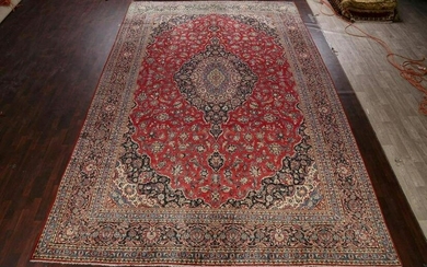 Antique Vegetable Dye Large Kashan Dabir Persian Rug