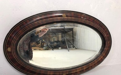 Antique mirror early 19th century oval bevel glass mirror i...