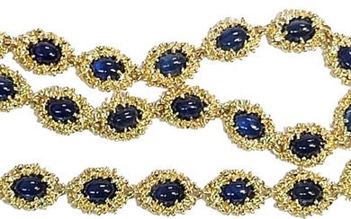 Approx. 40cwt Fine Natural Sapphire 18K Gold Necklace MCM