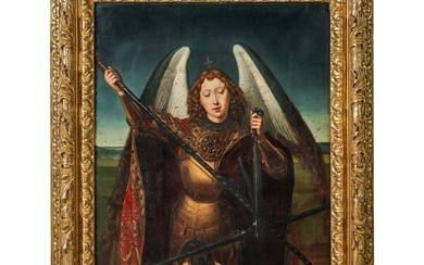 Archangel Oil Painting Manner of 15C. Hans Memling