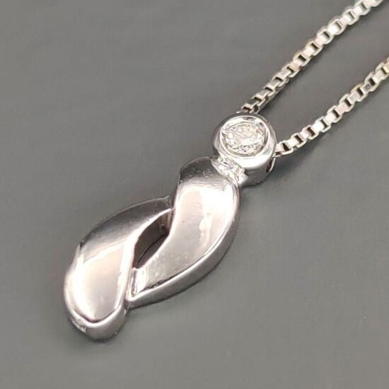Armonie - 18 kt. White gold - Necklace with pendant - 0.03 ct Diamond