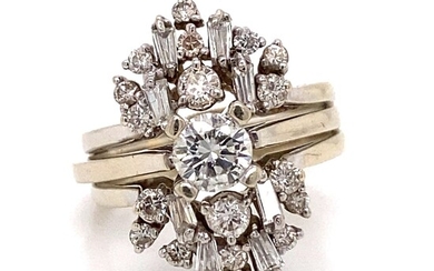 Art Deco 14k 2 in 1 Diamond Engagement Ring