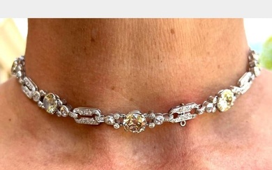 Art Deco French GIA Certified Diamond Necklace