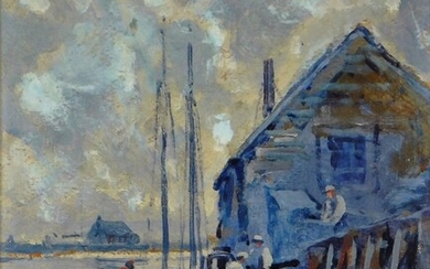 Arthur Vidal Diehl New England Dock Painting