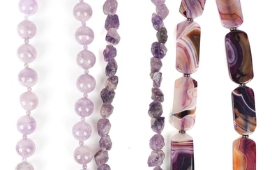 Assortment of Amethyst & Silver Jewelry