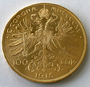 Austria - 100 Corona 1915 - (Restrike) Franz Joseph I - Gold