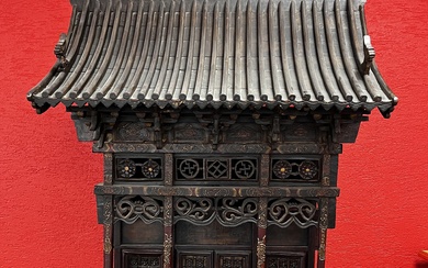 Autel en forme de pagode XIXe (Chine région de Shanxi) H:120 cm l:80 cm p:...