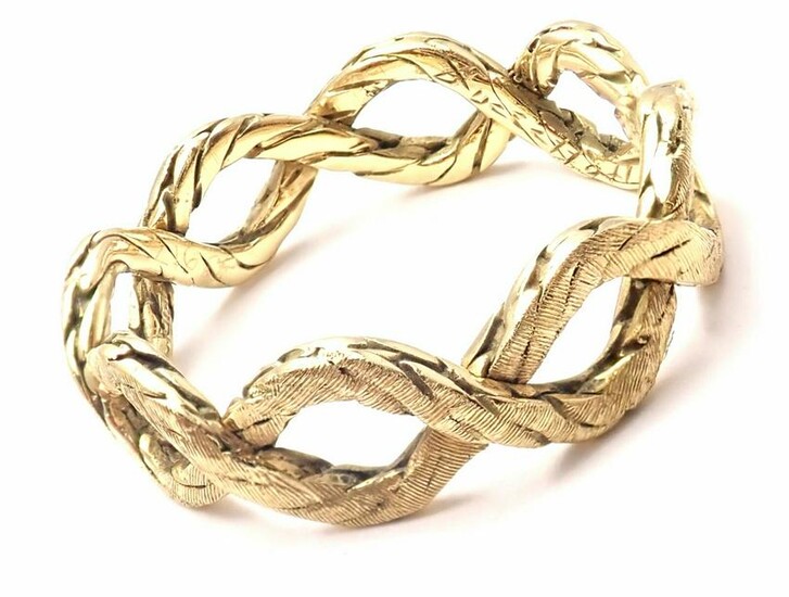 Authentic! Buccellati 18k Yellow Gold Braided Band Ring