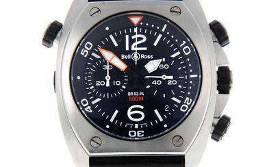 BELL & ROSS - a stainless steel BR02-94 chronograph wrist watch, 44mm.
