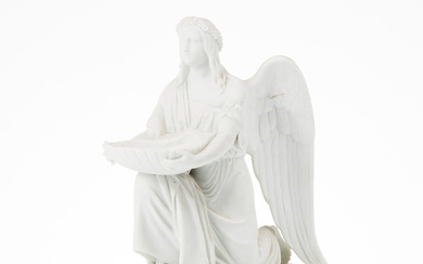 BERTEL THORVALDSEN. After. “Angel of Baptism”, Exclusive, 19th century, bisque porcelain.