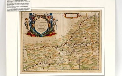 BLAEU 17TH C. MAP OF THE SARLAT REGION OF FRANCE