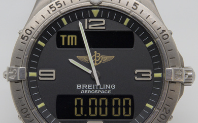 BREITLING. Aerospace. Full Set. Quartz. Men's wristwatch. Switzerland.