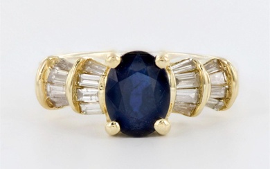 Beautiful 14K Gold, Diamond, and Sapphire Ring