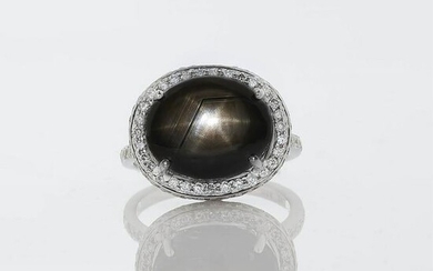 Black Star Sapphire & Diamond Ring, Assil NY