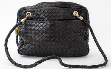 Bottega Veneta Black Woven Shoulder Bag