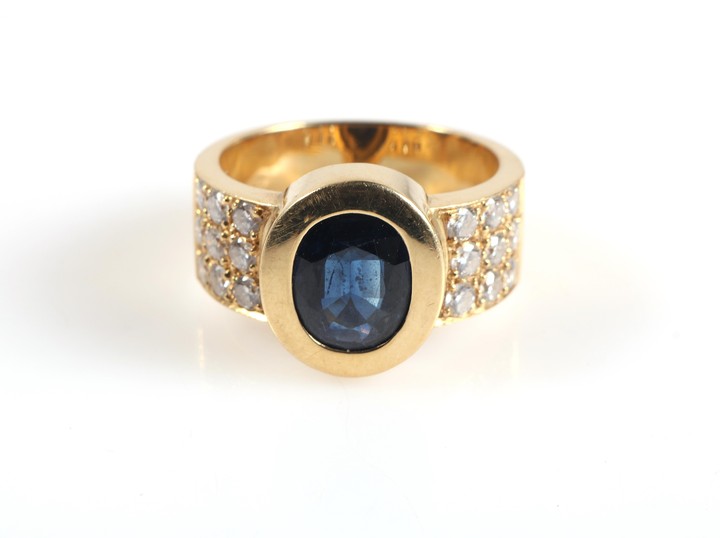 Brillant Saphir Ring zus. ca. 3,85 ct