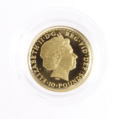 Britannia 1/10th oz gold proof £10 2007, aFDC in capsule onl...