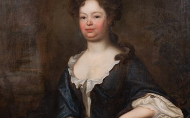 British School 18th Century, Three-Quarter Length Portrait of Mary, daughter of Elkana Riche of