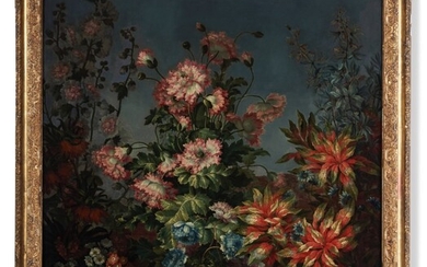 British School (19th Century), Still life with flowers