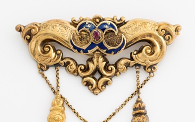 Brooch, 18K gold with enamel, Stockholm 1844