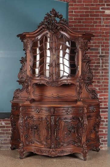 CARVED WALNUT FRENCH CABINET