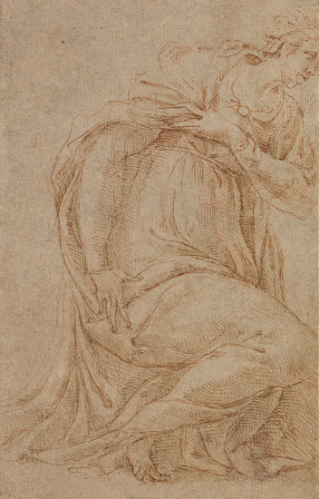 CENTRAL ITALIAN SCHOOL, 16TH CENTURY A Study of the Virgin Annunciate. Pen and...
