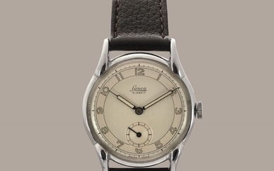 CERTINA - Inusuale orologio con anse 'Fancy' solo tempo con secondi in basso, quadrante bitonale con numeri Arabi applicati