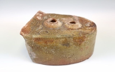 CHINE, époque HAN (206 av J.C.- 220 ap J.C). FOURNEAU en terre cuite à glaçure...