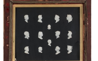 COLLECTION OF FOURTEEN BAS-RELIEFS IN WHITE PORCELAIN - 19TH CENTURY