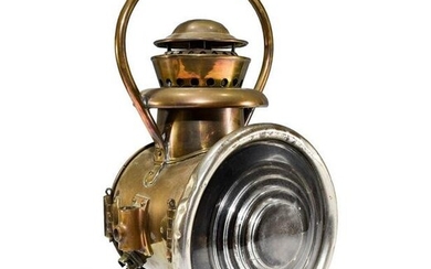 CT Ham Brass Automobile Lamp Circa 1910