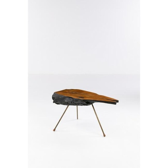 Carl Auböck (1900-1957) Coffee table Walnut and brass Model created circa 1948-49 H 52 × L
