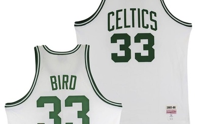 Celtics Larry Bird Signed 1985-86 White Mitchell & Ness Jersey BAS #X71276