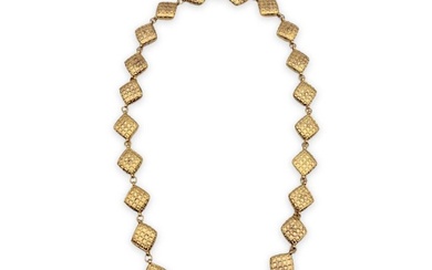 Chanel - Vintage Gold Metal Quilted Collar Necklace - Necklace