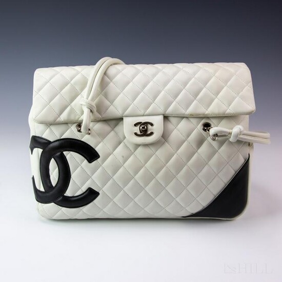 Chanel White Quilted Leather Cambon Flap Bag Purse
