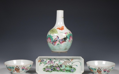 China, a small collection of famille rose porcelain, 20th century