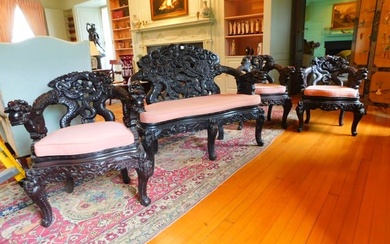 Chinese 4 piece parlor suite