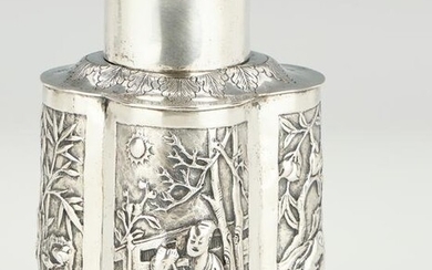 Chinese Sterling Silver Tea Caddy