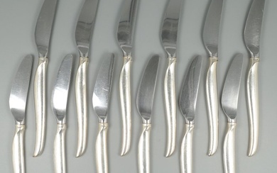 Christofle, model Duo door Tapio Wirkkala - Dinermessen - Cutlery set (12) - Silverplate