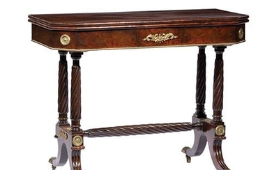 Classical Bronze-Mounted Mahogany Card Table