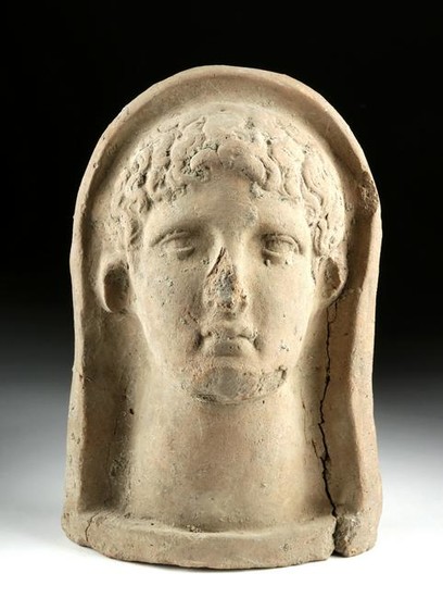 Classical Etruscan Terracotta Head of Youth