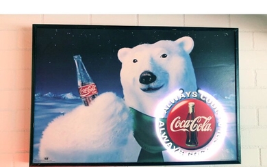 Coca-Cola poster with neon light 1994