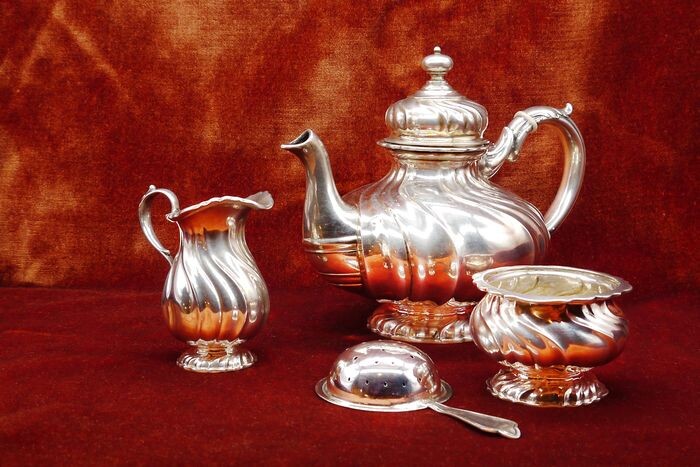 Coffee and tea service - .800 silver - Wilkens & Sohne - Germany - Early 20th century
