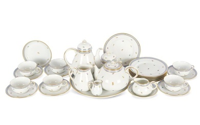 Coffee and tea set with floral decoration, 27 pieces, Augarten Vienna